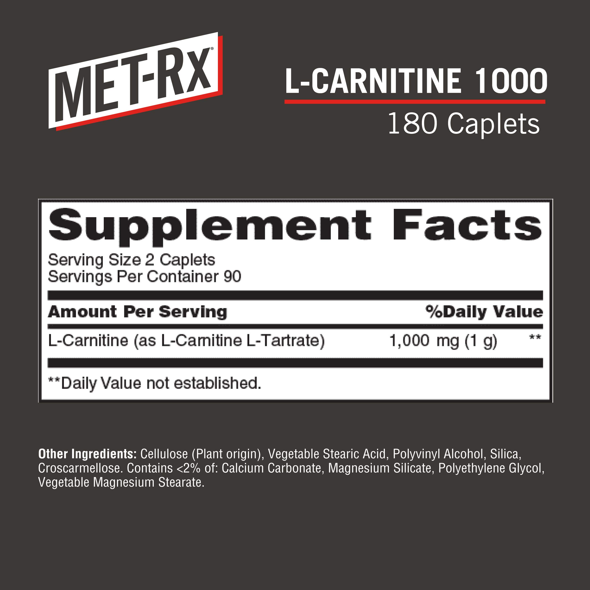 met rx l carnitine MET-Rx L-Carnitine 1000 Supplement, Supports Muscle Recovery, 180 Caplets:  Buy Online at Best Price in UAE