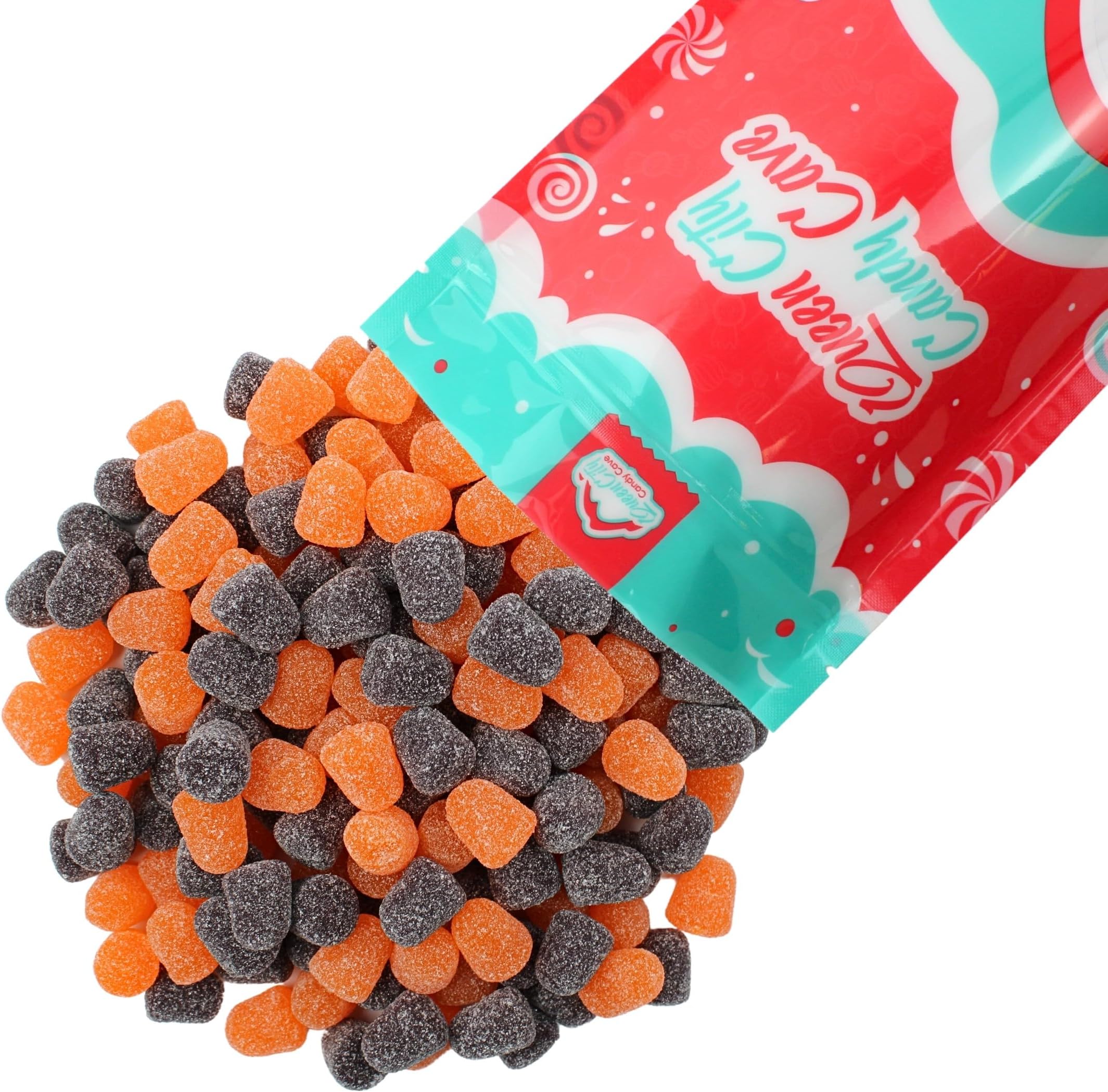 Fall Season Halloween Spice Drops-Candy Gum Drops-Fall Ready Spiced Gum Drops- Black and Orange Fall Holiday Spiced Gumdrops Candy- Bulk Bag of Gum Drops, by Queen City Candy Cave (8 oz)