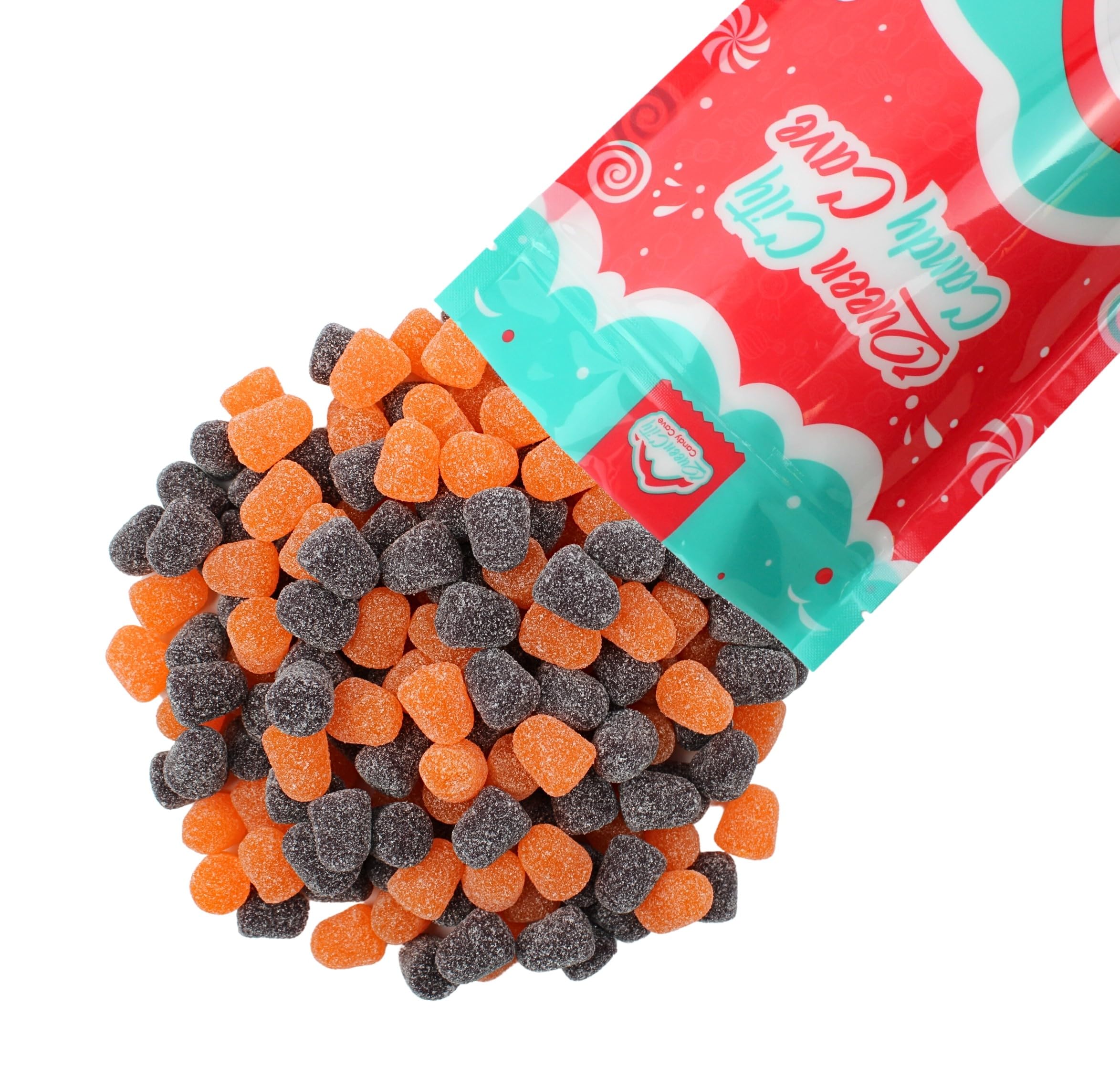 Fall Season Halloween Spice Drops-Candy Gum Drops-Fall Ready Spiced Gum Drops- Black and Orange Fall Holiday Spiced Gumdrops Candy- Bulk Bag of Gum Drops, by Queen City Candy Cave (8 oz)