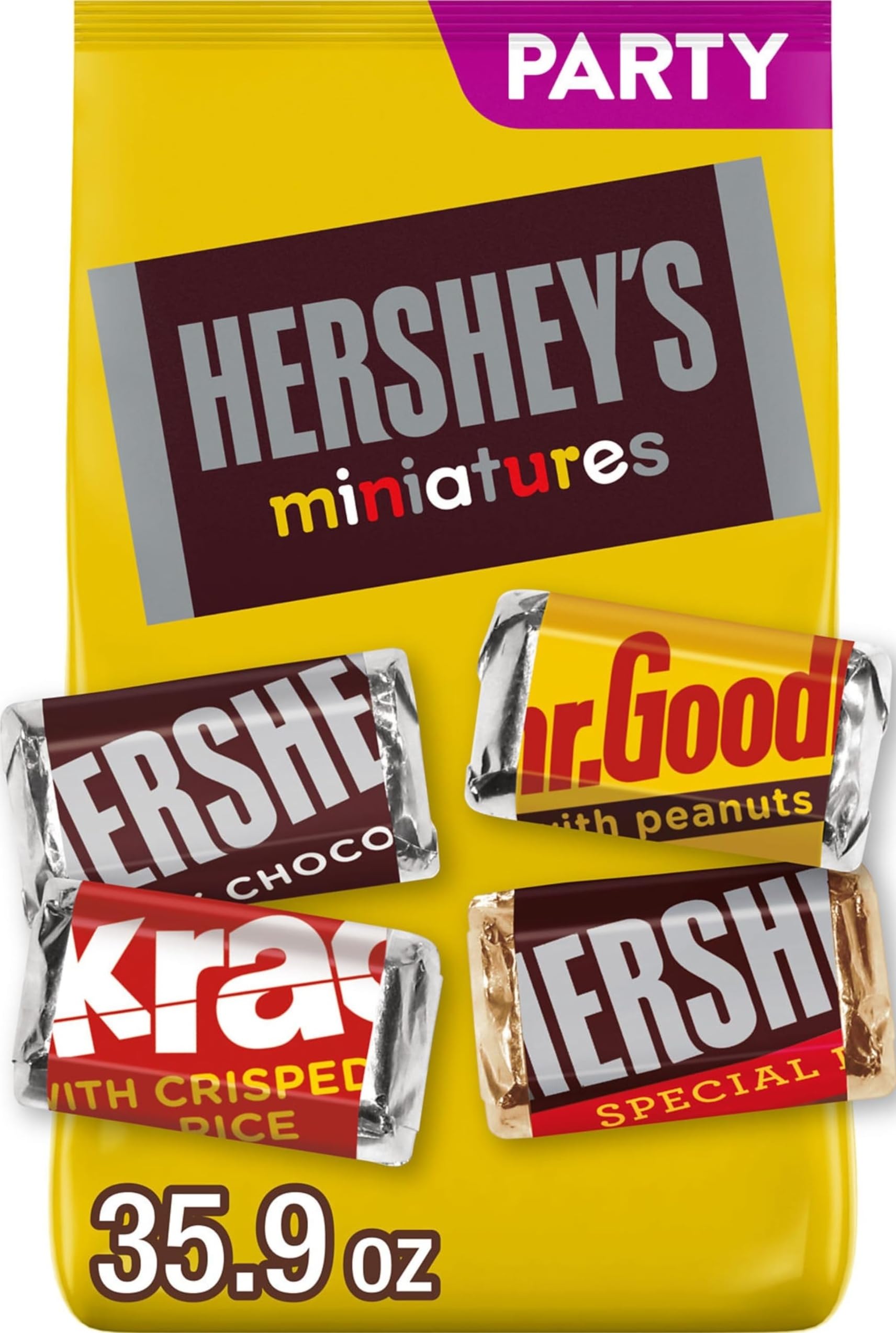 HERSHEY'S Miniatures Chocolate Candy Assortment, Party Bag 1.01kg