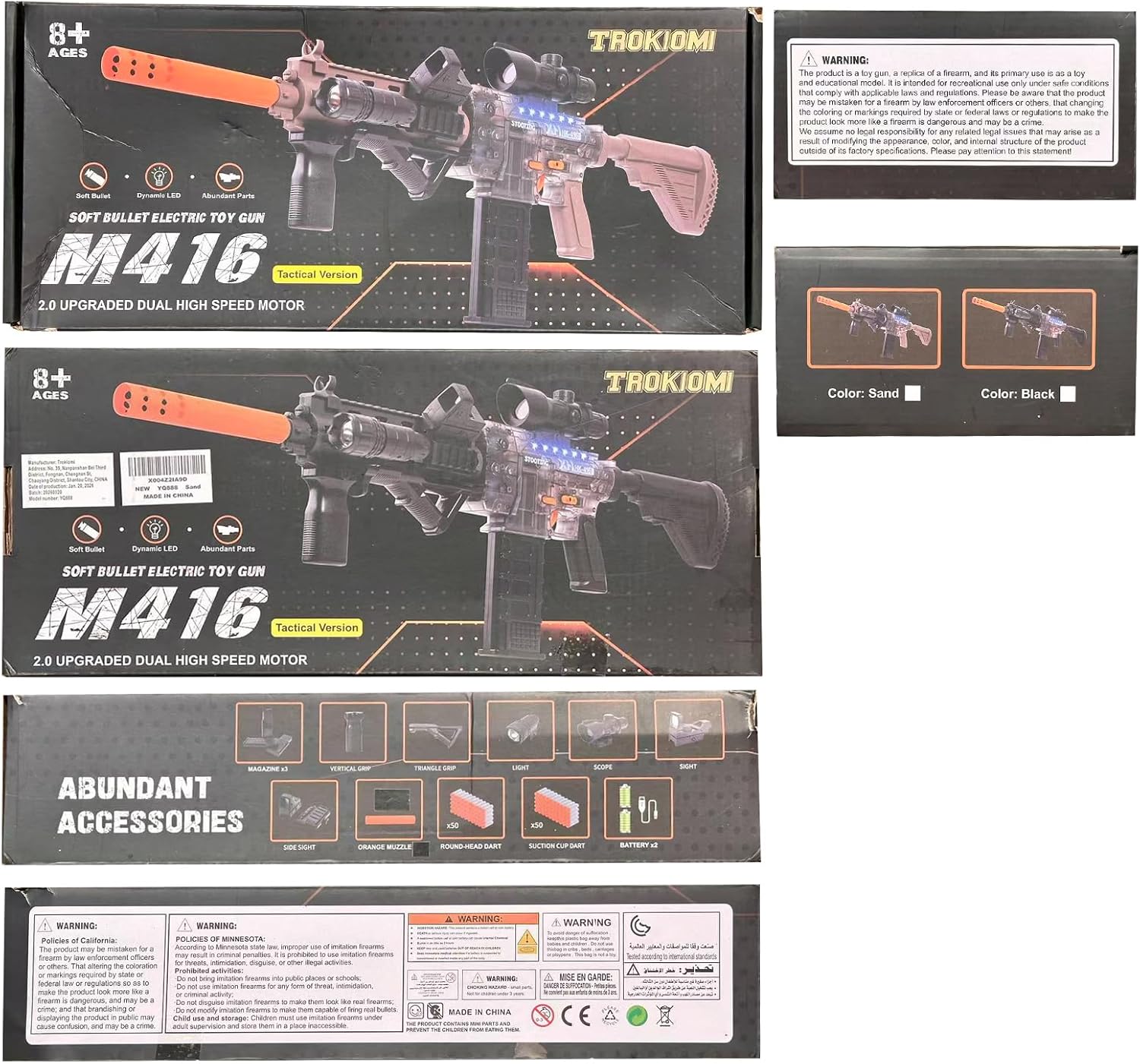 Electric Soft Bullet Toy Gun - Automatic Sniper Foam Blaster, Shooting Game Burst Toy Rifle with LED, Scope, Sight, Flashlight, 3 Magazines & 100 Soft Bullets, Ideal Christmas Birthday Gift