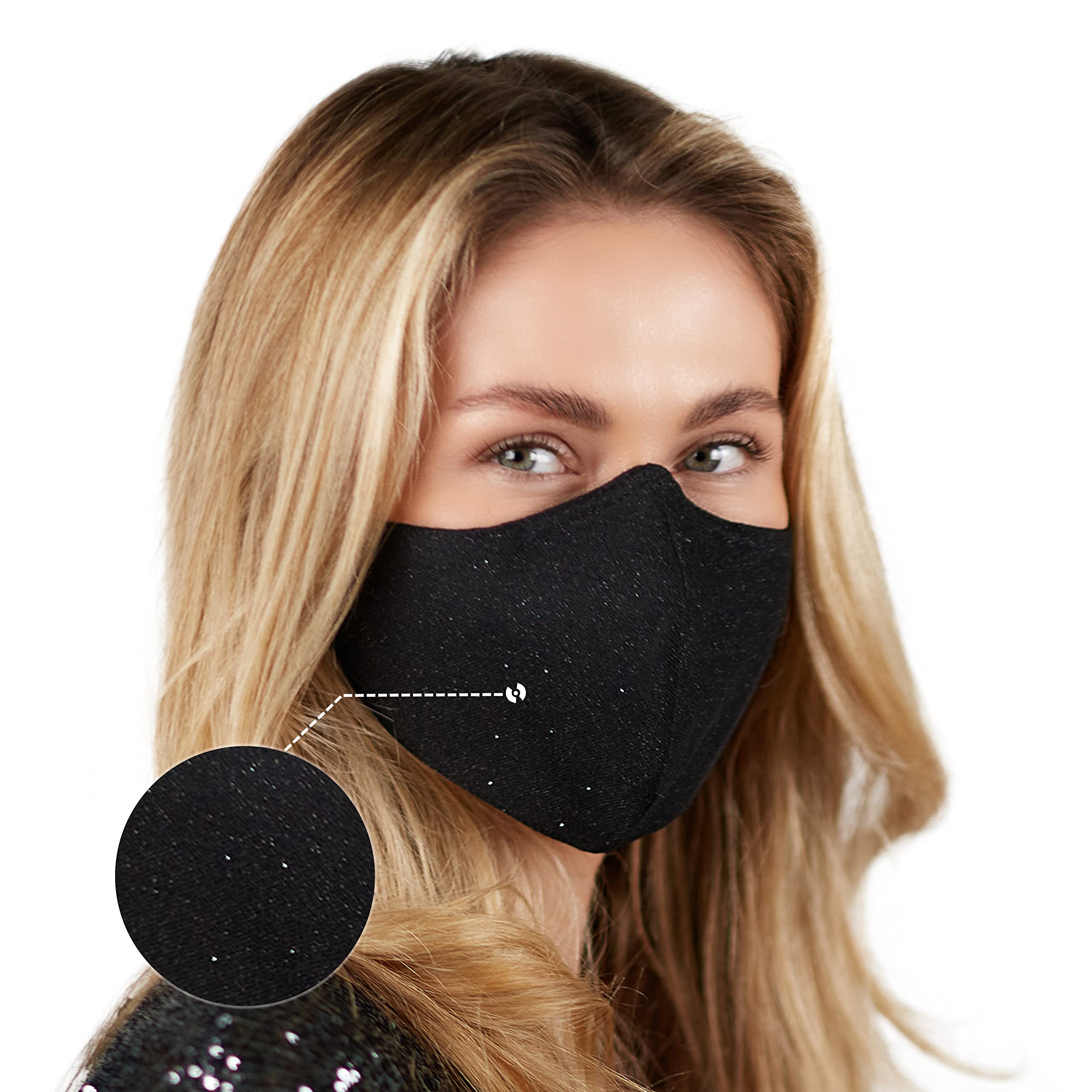 Washable Face Mask with Non-Adjustable Ear Loops &amp; Nose Wire