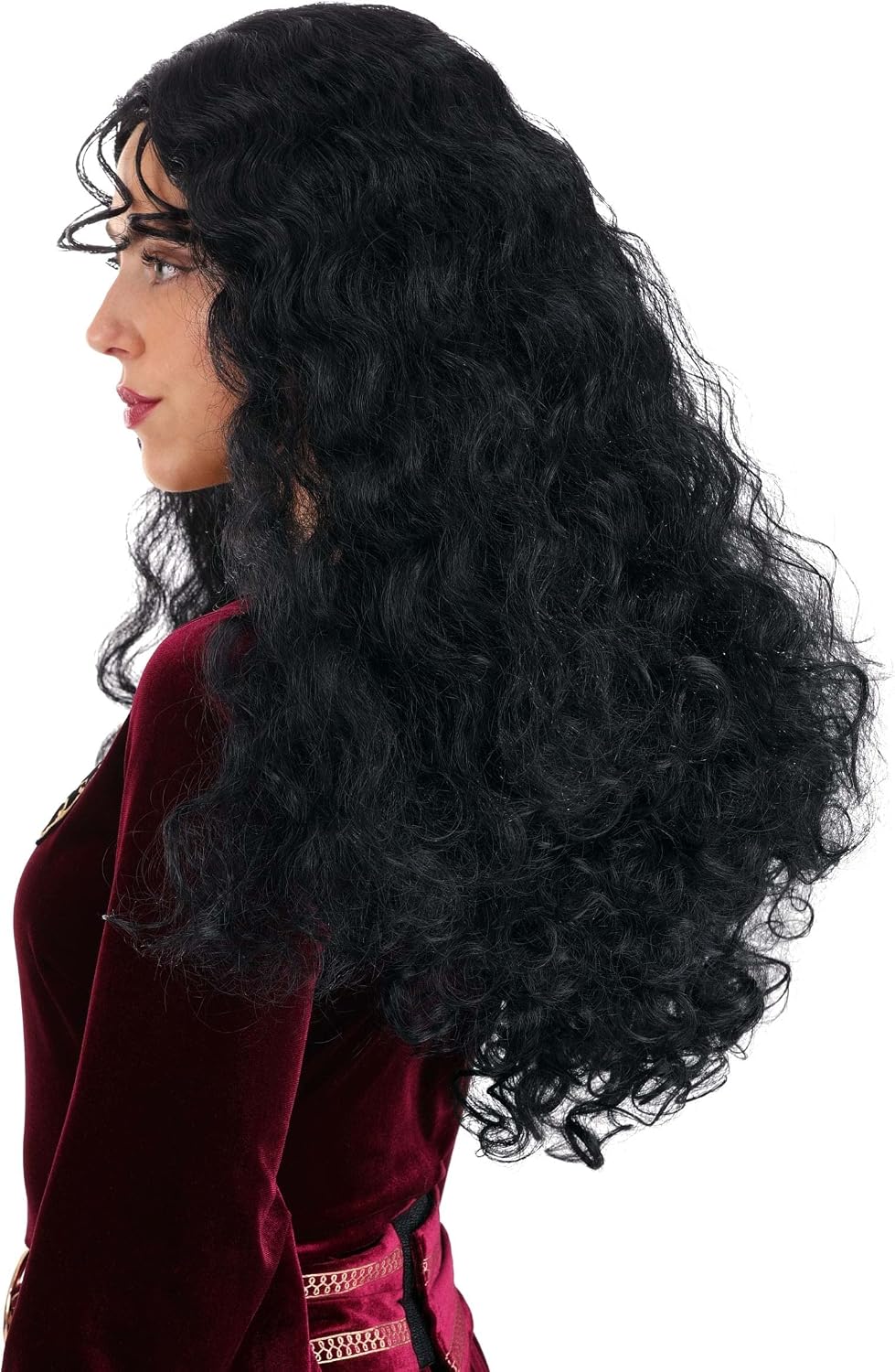 Disney Tangled Mother Gothel Costume Wig - Long Curly Black Rapunzel Mother Wig for Women - Officially Licensed Standard