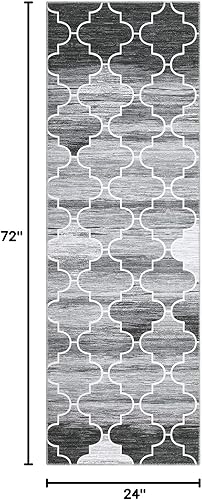 Miniatura 3 de Zacoo Alfombras lavables de 9 x 12 pies, para sala de estar, alfombra marroquí para dormitorio, alfombra vintage, antideslizante, alfombra grande,