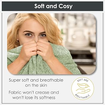 Emma Barclay Throw Blanket For Sofas Bed Extra Large Soft Chenille Throws For Settees In Meadow Green Throw Fleece Blankets - Darcy Collection 50 x 60 (127cm x 152cm) Meadow Green