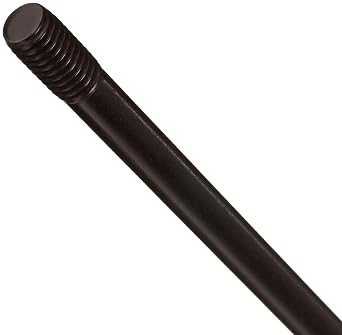 Carbon Steel Stud, Ends Threaded Unequally, Black Oxide Finish, M6-1.0 Threads, 50mm Length, 20mm/12mm Threaded Lengths, Made in US Pack of 2