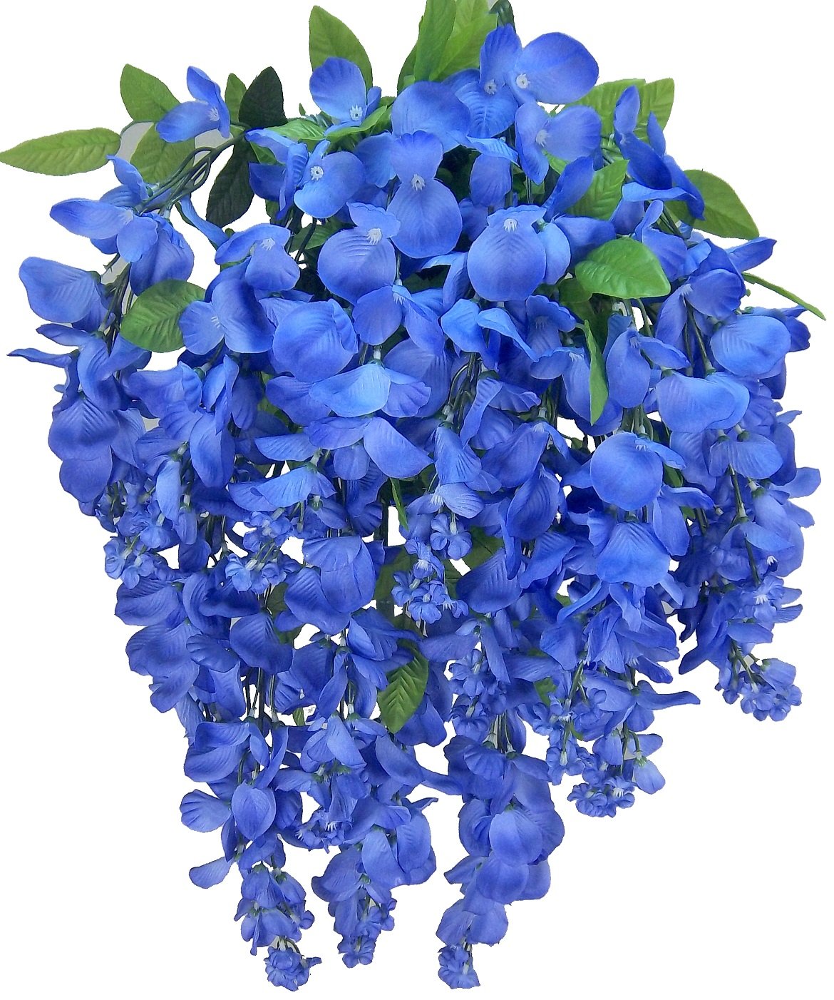 Artificial Wisteria Long Hanging Bush Flowers - 15 Stems For Home, Wedding, Restaurant and Office Decoration Arrangement, Periwinkle