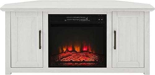 Miniatura 4 de Crosley Furniture Camden - Soporte esquinero para TV de más de 50 pulgadas, centro de entretenimiento con estantes de almacenamiento, color blanco