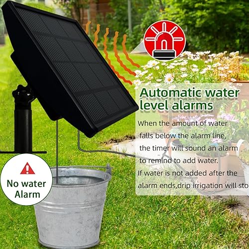 Miniatura 8 de Sistema de riego solar por goteo de 49 pies  Kit de riego automático de plantas para 15 macetas con dispositivo antisifonización  flujo de 25.4 fl