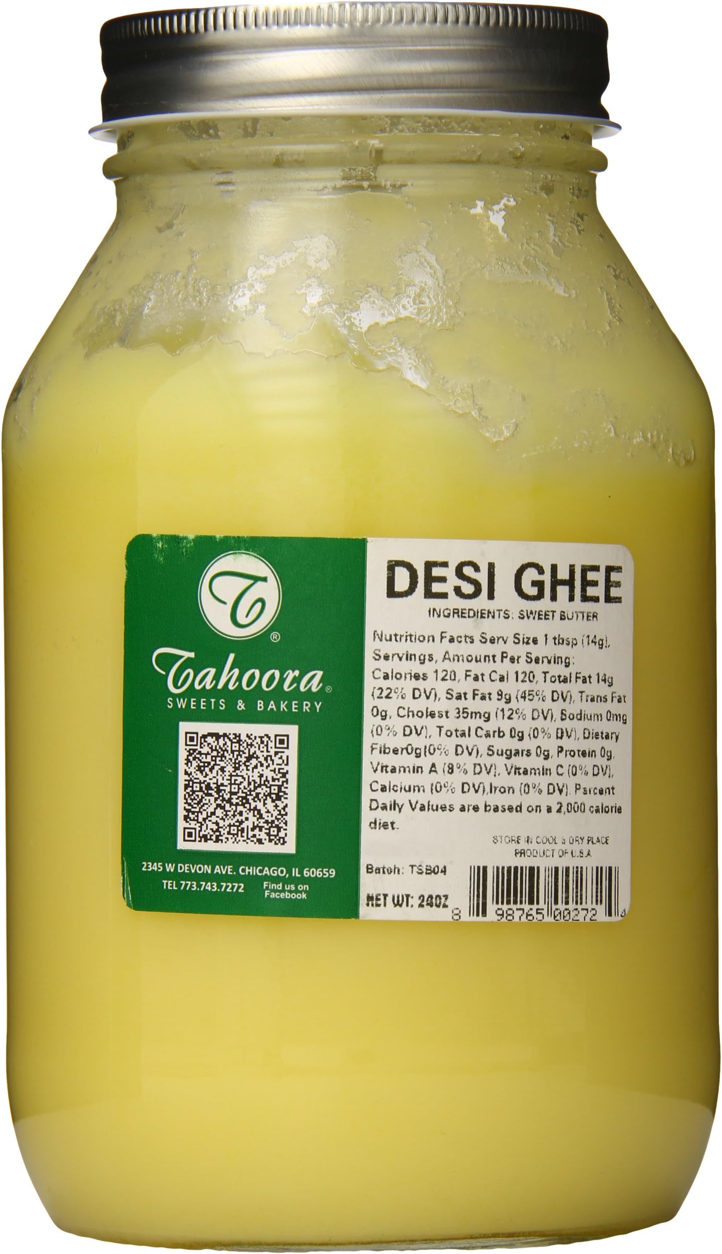 Tahoora Desi Pure Ghee Clarified Butter, 24 Ounce