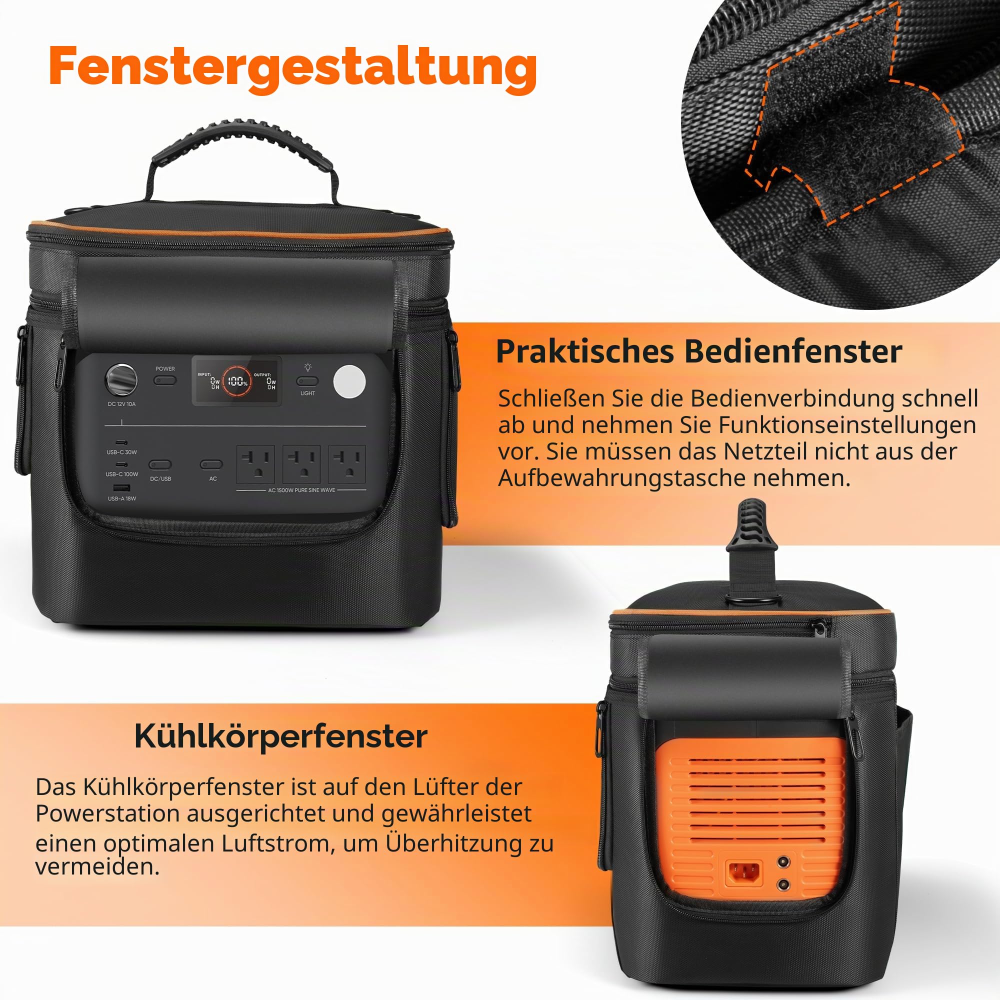 Tragbare Kraftstation Tragetasche Kompatibel mit Jackery Explorer 1000 V2, Reise Schutzhülle für Netzteil, Ladekabel und Zubehör