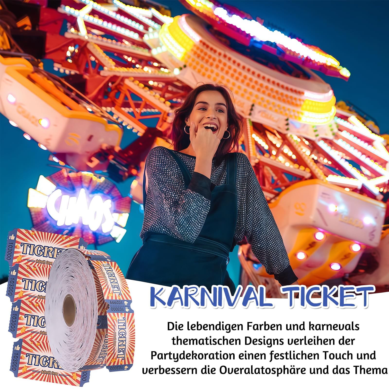 Biglietti d'ingresso Tombola 1000 con numerazione progressiva rotoli per premi eventi