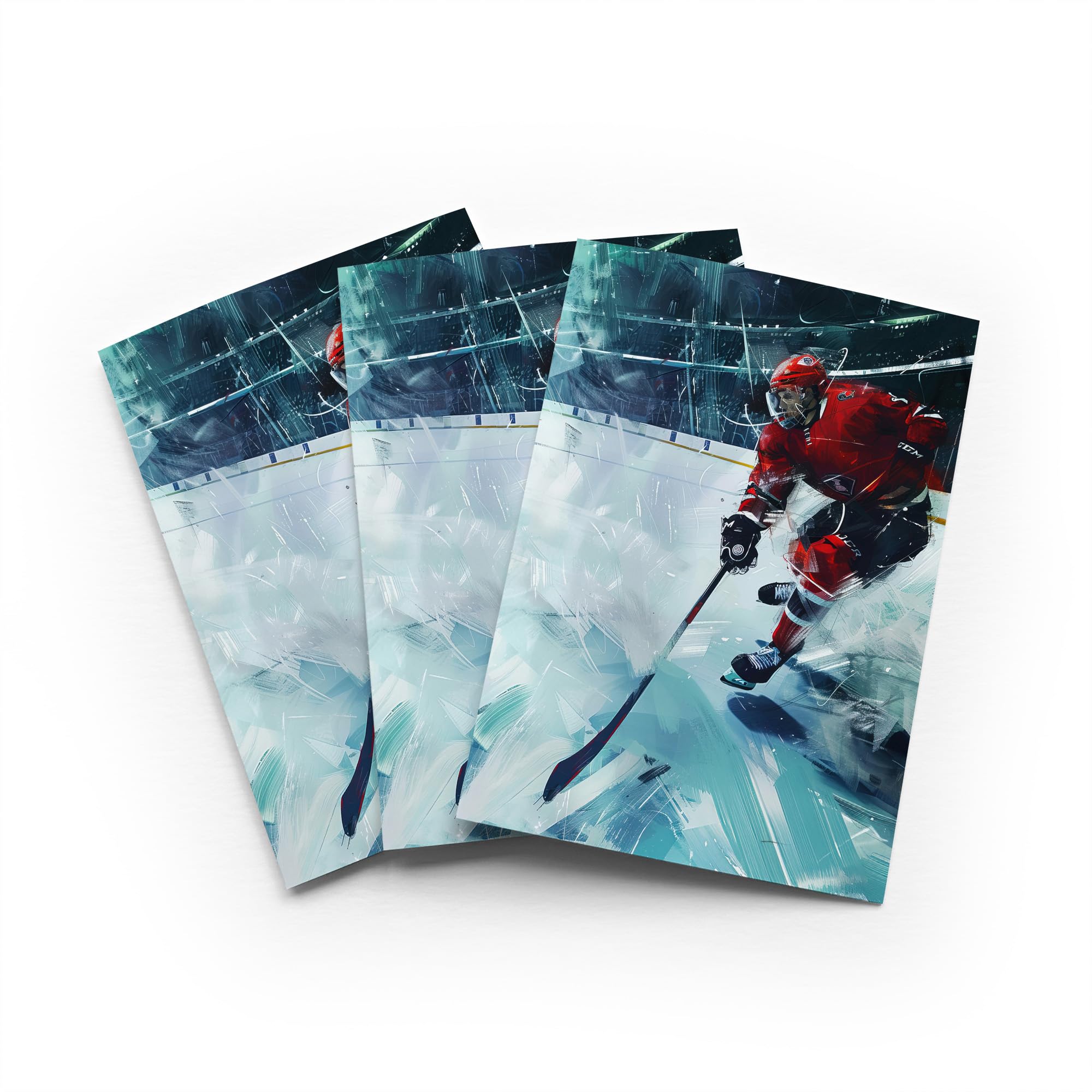 Ice Hockey Stadium Greeting Card Sporting Artwork Any Occasion Set of 3 Blank Inside 5x7 Inch 13x18 cm
