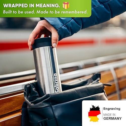 Miniatura 4 de Blockhütte Vasos de café aislados de acero inoxidable, taza de viaje de 12 onzas, taza de café aislada 8 horas calientes, termo de té a prueba de