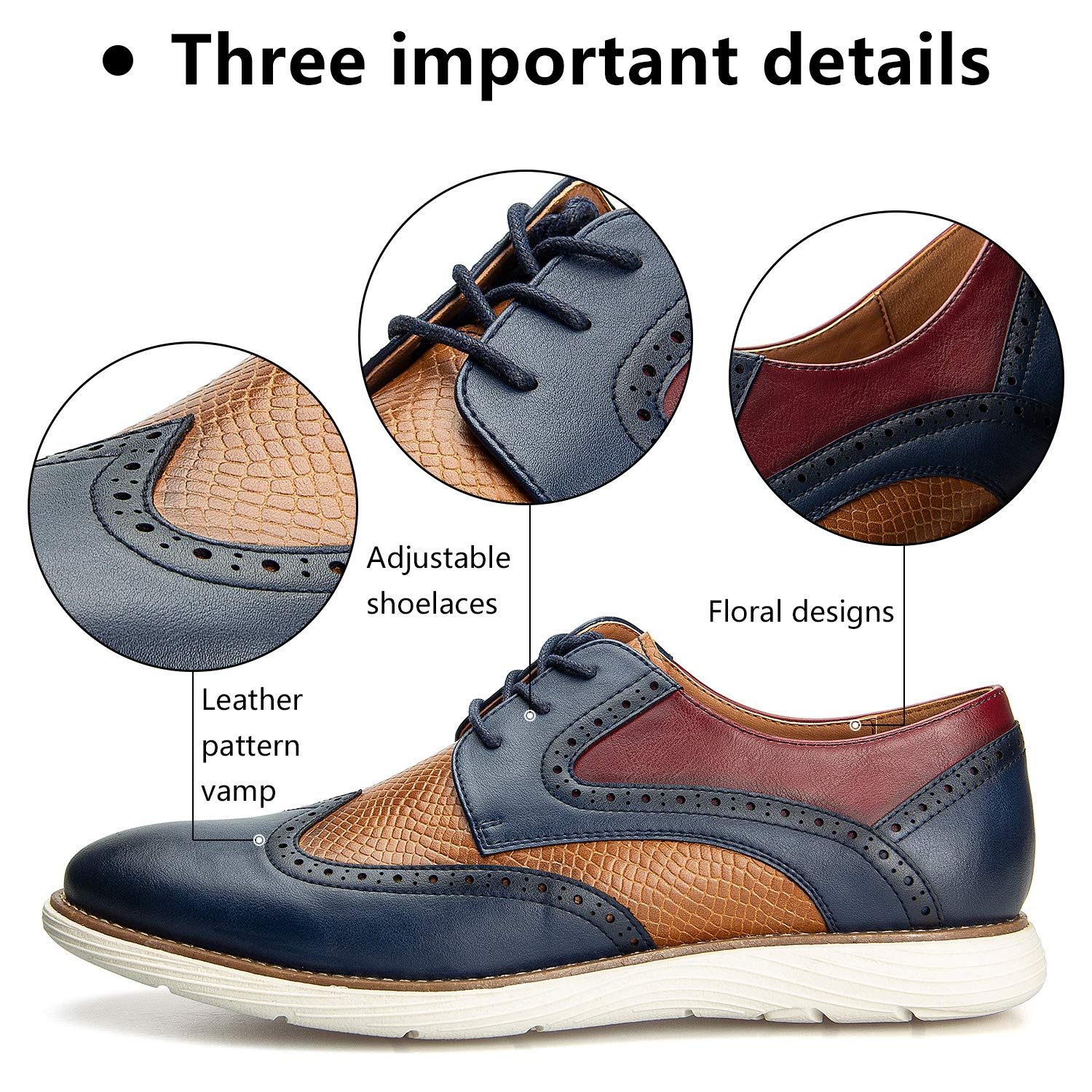 JITAI Hommes Chaussures Oxford Chaussures Casual Chaussures À Lacets Légères pour Hommes Mode
