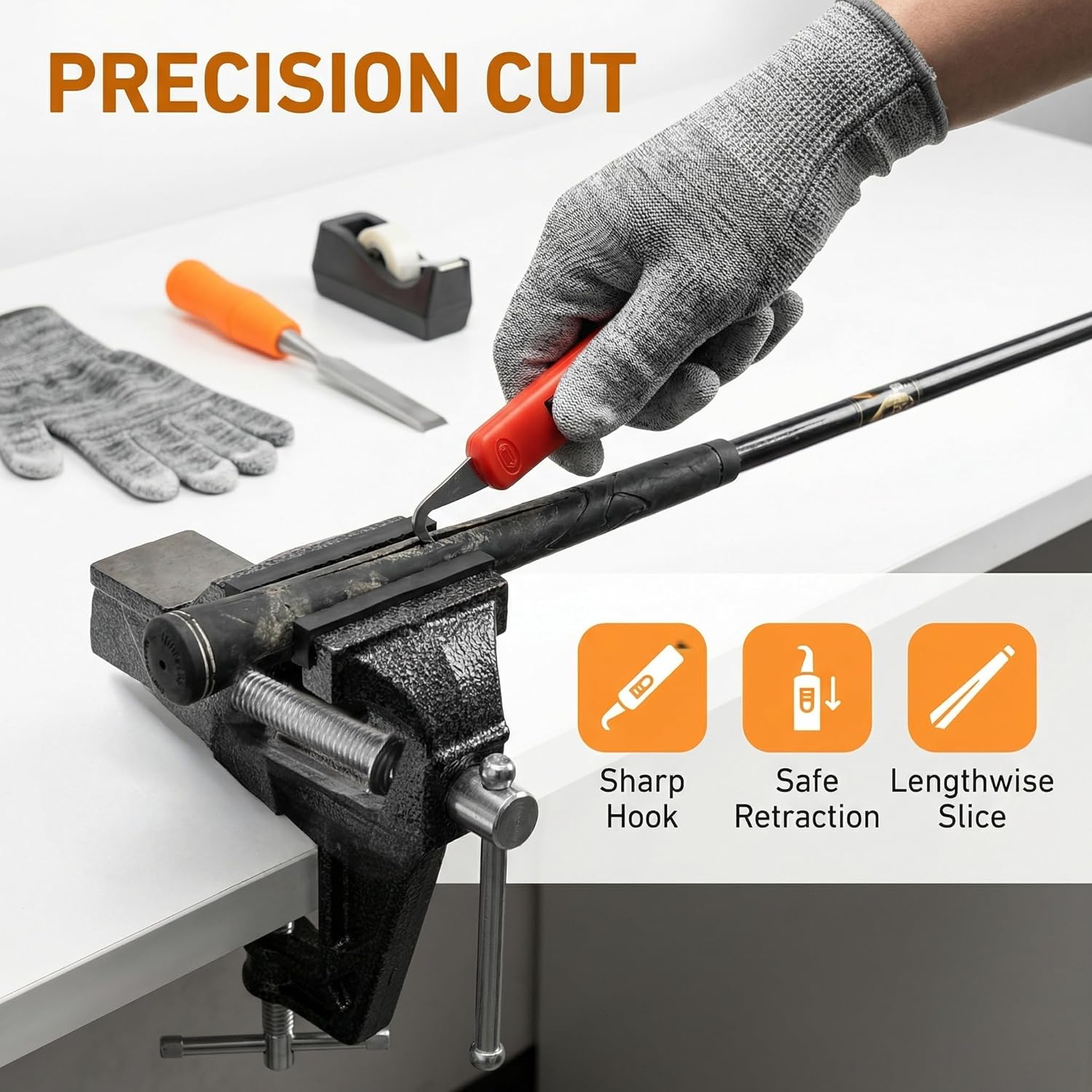 Golf Grip Regripping Kit - Pro Tool Kit with Hook Blade, Grip Tape, Remover & Bench Vise for Golf Club Grip Replacement (No Solvent)