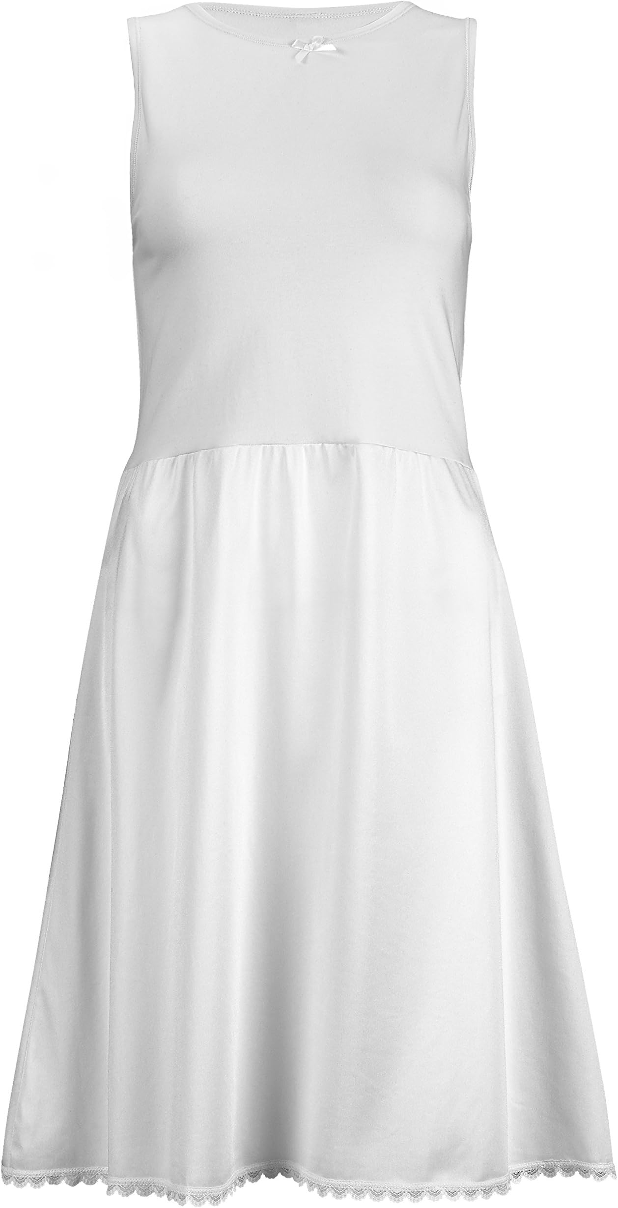 Sleeveless Full Slip Dress for Women – Cotton/Lycra Top, Nylon Bottom