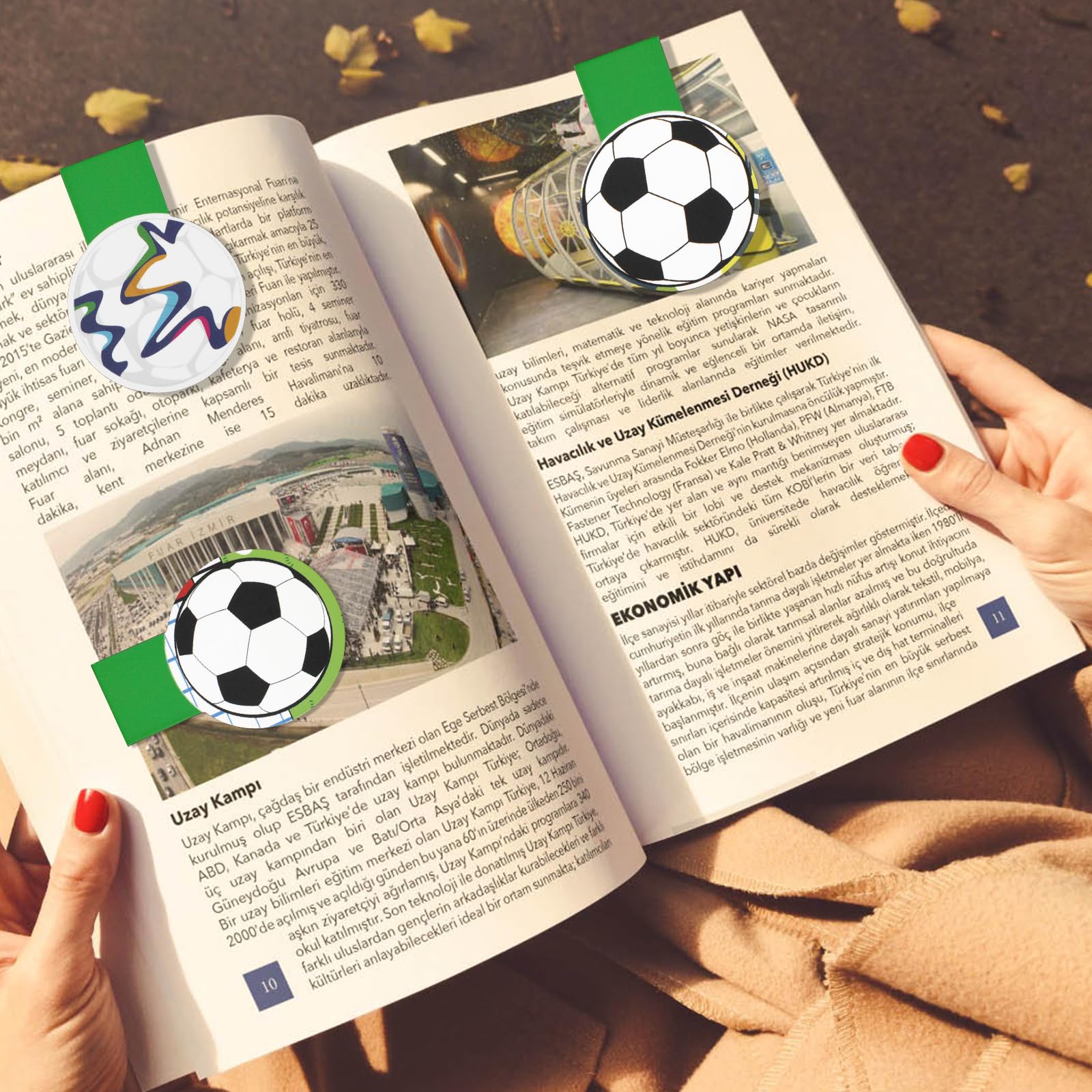 15 Stück Magnetische Lesezeichen Fußball Thema - Cartoon Bookmark Seitenmarker Für Kinder & Buchliebhaber