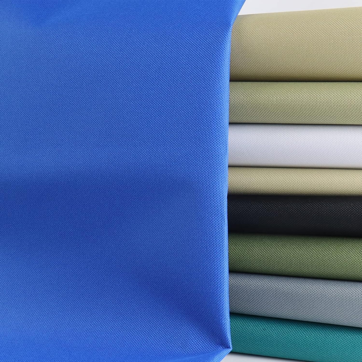 Marine Waterproof Canvas Fabric 252"×60" Outdoor/Indoor Awning 600 Denier Canvas Fabric Anti-UV Blocks Heat, Reduce Glare for Boat Tent Shading Cushion 60" Wide, Blue