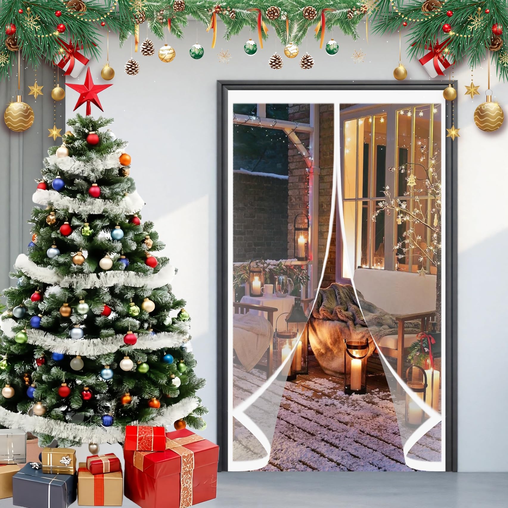 Rideau de Porte Anti Froid 104x255 cm Thermique et Phonique
