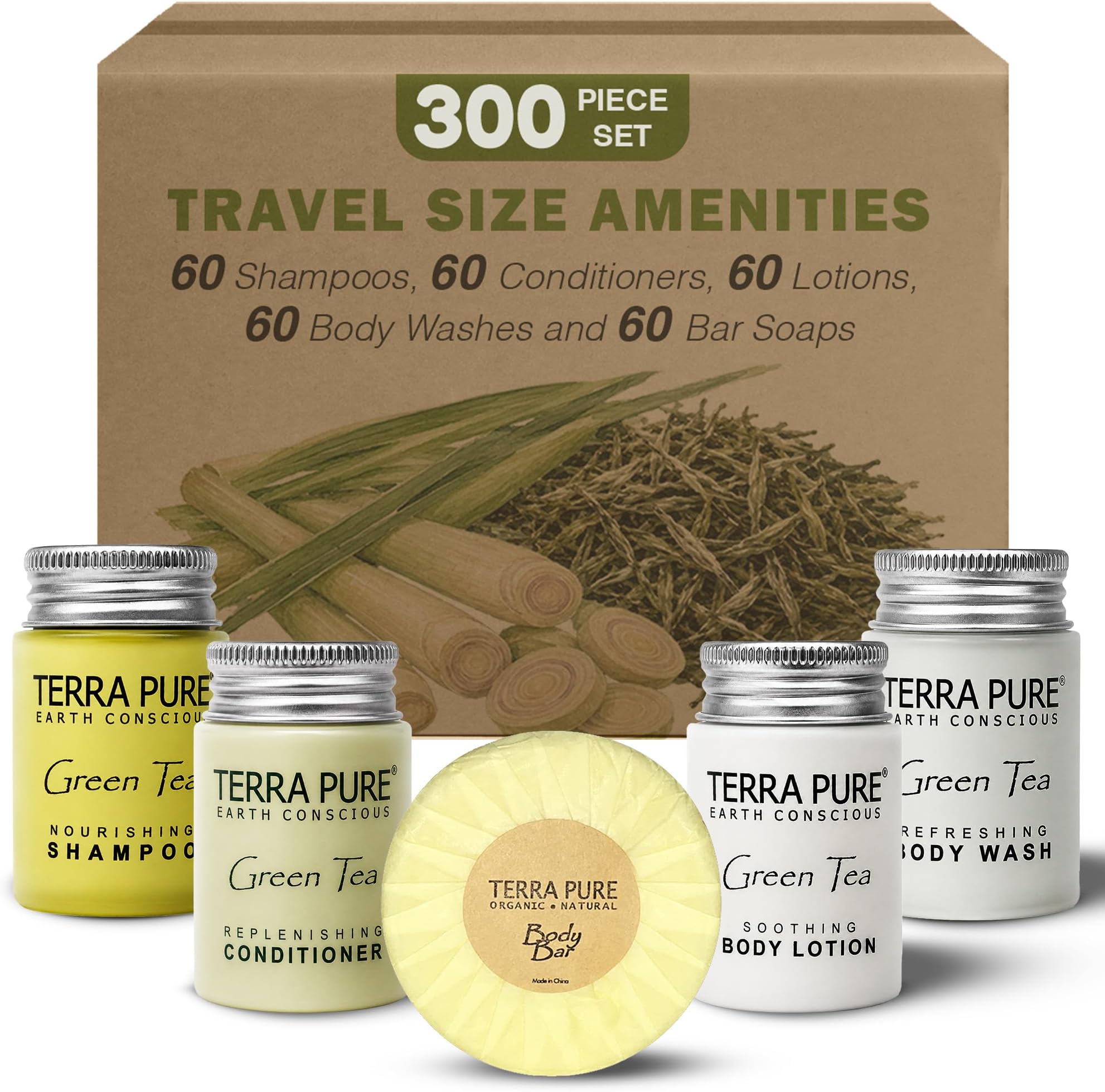 Terra Pure Hotel Toiletries, Shampoo & Conditioner Amenity Set, 300-Piece