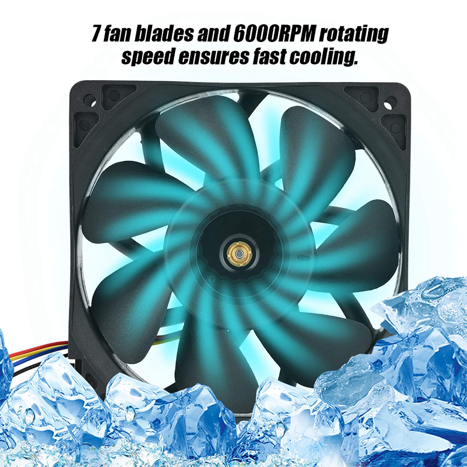 CPU Cooling Fan, Bewinner DC 12V 2.7A 6000RPM Cooling Fan Replacement 4