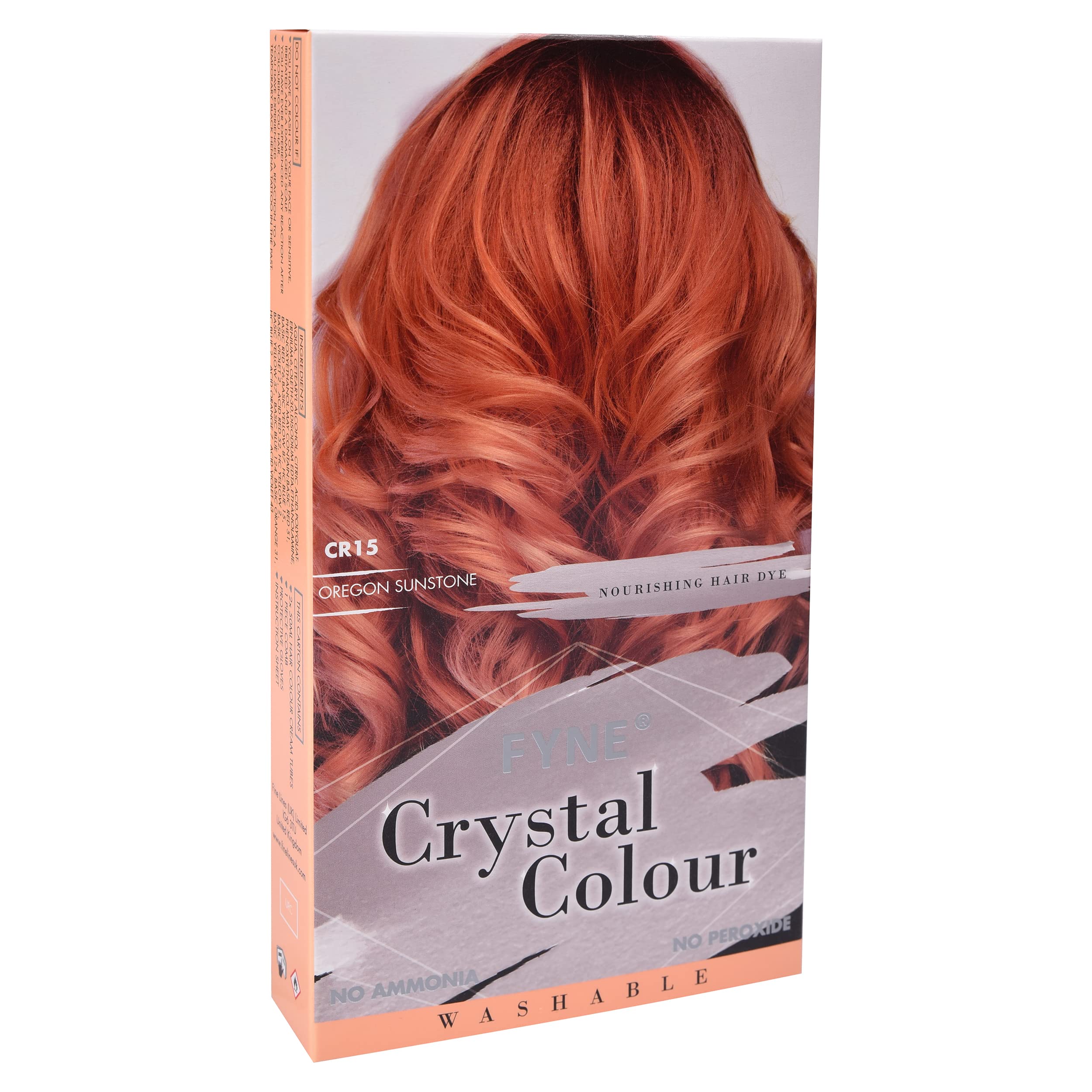 FYNE Crystal Colour - Semi Permanent Hair Colour (Peach - Oregon Sunstone) | Semi Permanent hair dye | Nice and Easy hair dye for Women | Built-in conditioner formula, healthier shiny hair
