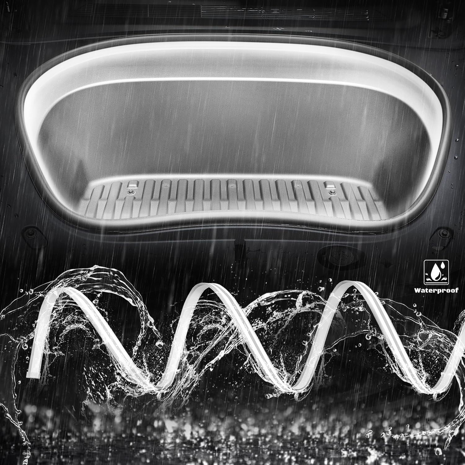 FICOLPO Ambient Led Trunk Lights for Tesla 2021-2023 Model 3 Model Y Front Interior Frunk Lightning String for Neon Atmosphere - Compatible with Tesla Accessories (White)