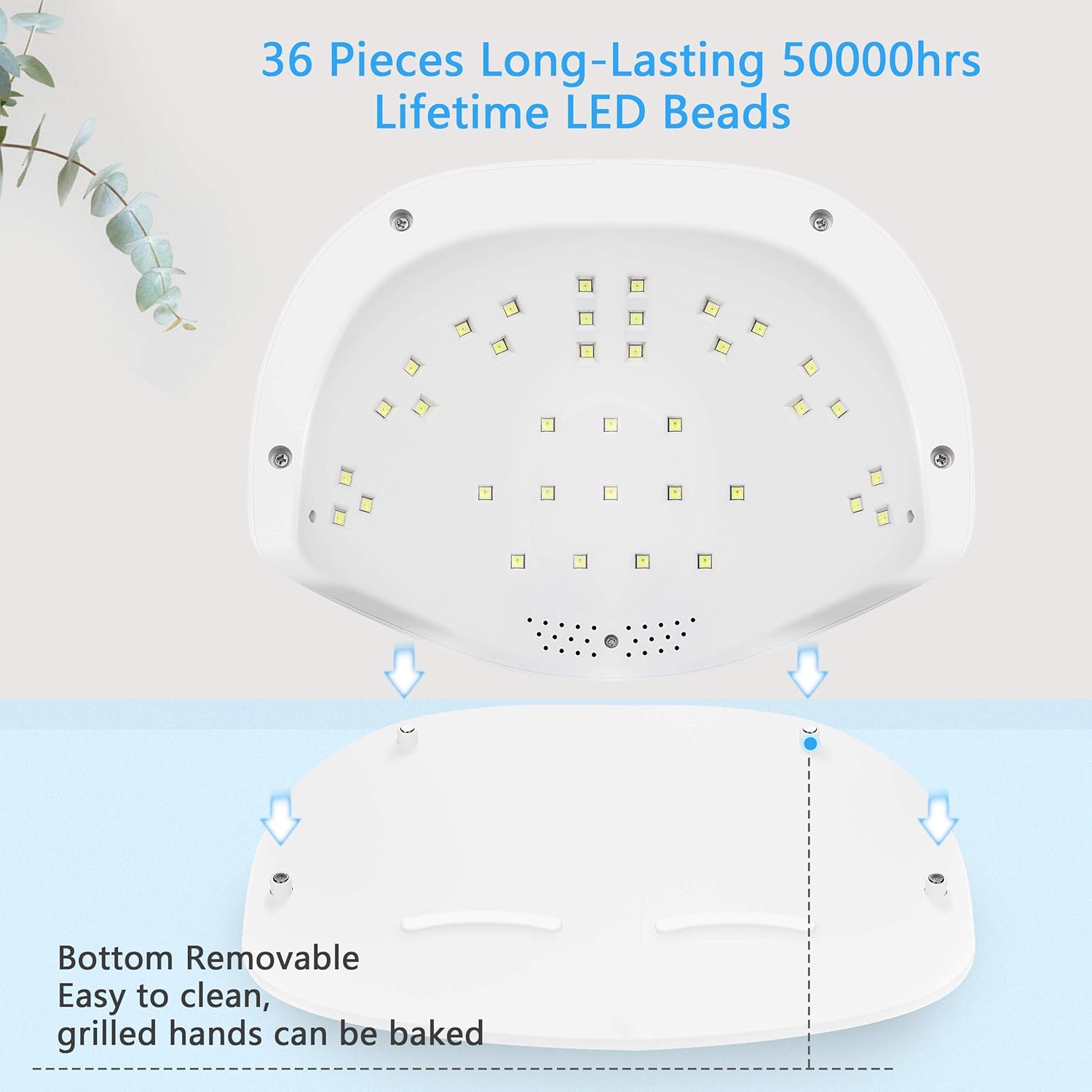 96W Nail Lamp, Larbois Gel UV LED Nail Dryer for Nail Polish, for Tow Hands & Toenail Gel Based Polishes Auto Sensor Professional Manicure Curing Lamp, 4 Timer Setting Gel Lamp for Home and Salon Use : Beauty & Personal Care