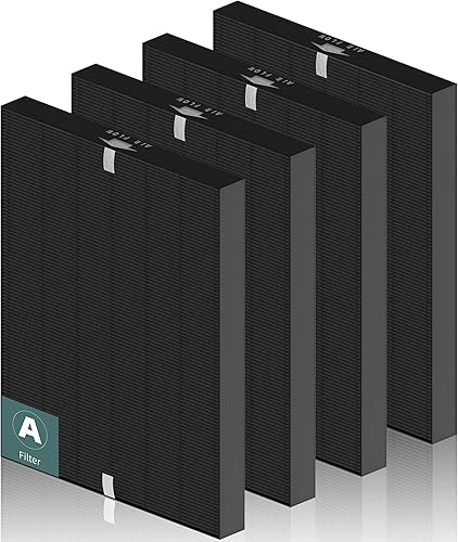 Paquete de 4 filtros de repuesto HEPA 115115 eliminador de humo A para purificador de aire Winix PlasmaWave C535 5300 5300-2 6300 6300-2 P300 AM90