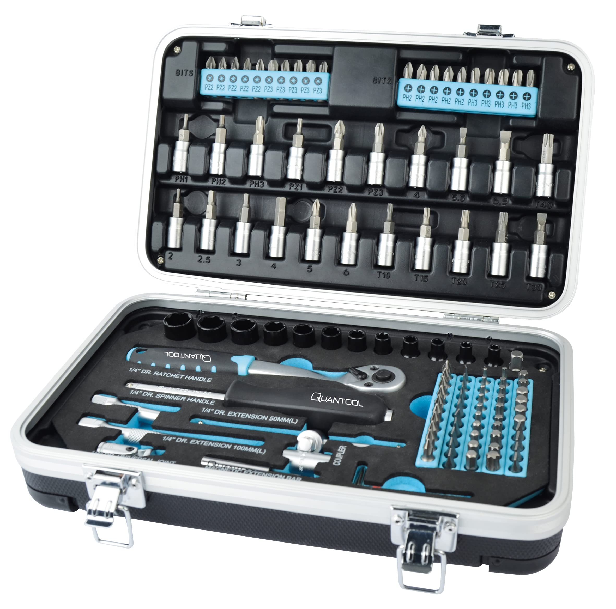 Quantool Q25003 - Set di viti e punte, 116 pezzi