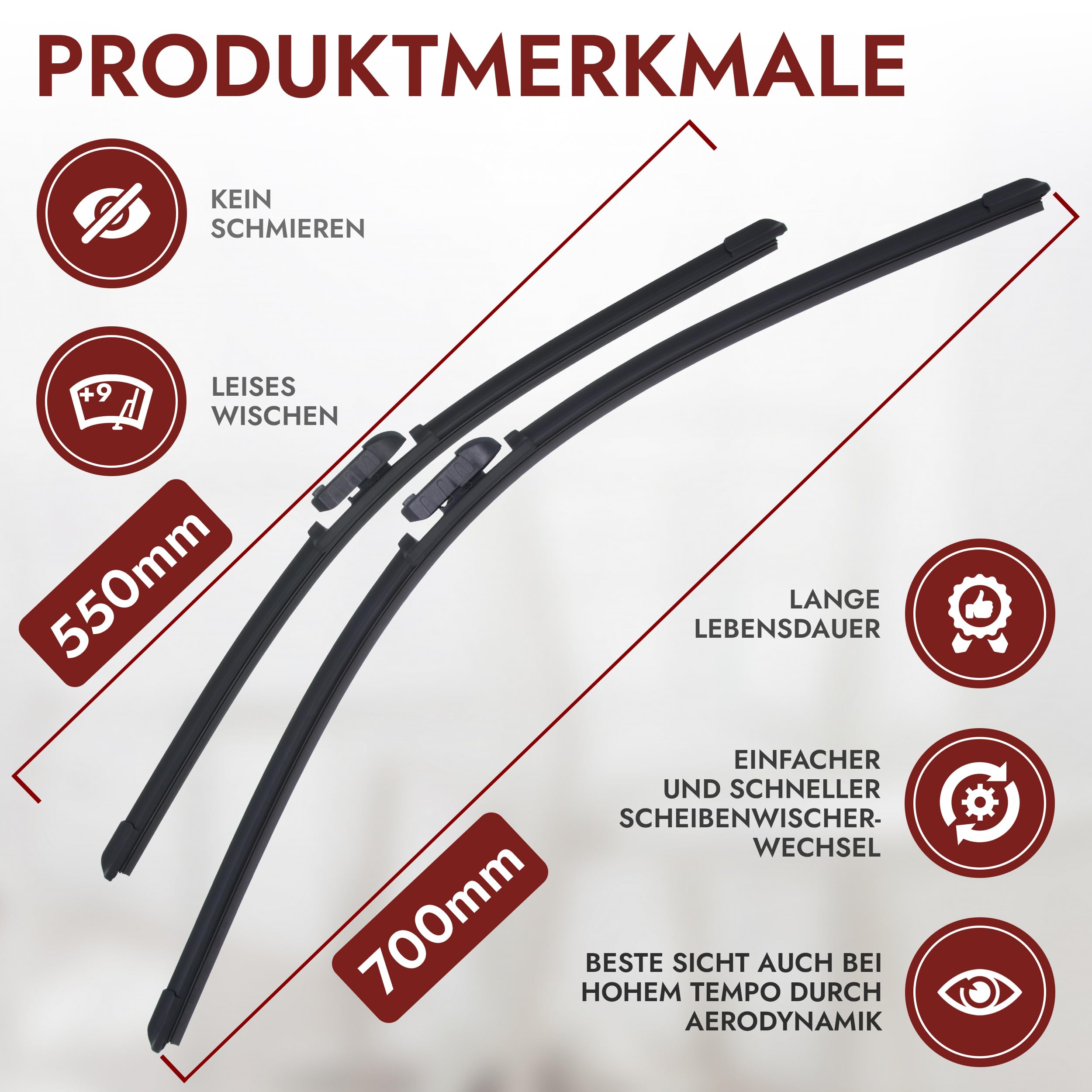 Recambo Tergicristalli anteriori e posteriori compatibili per Opel Meriva B | anno di costruzione 2010-2017 (set da 3: 700 mm/550 mm/400 mm)