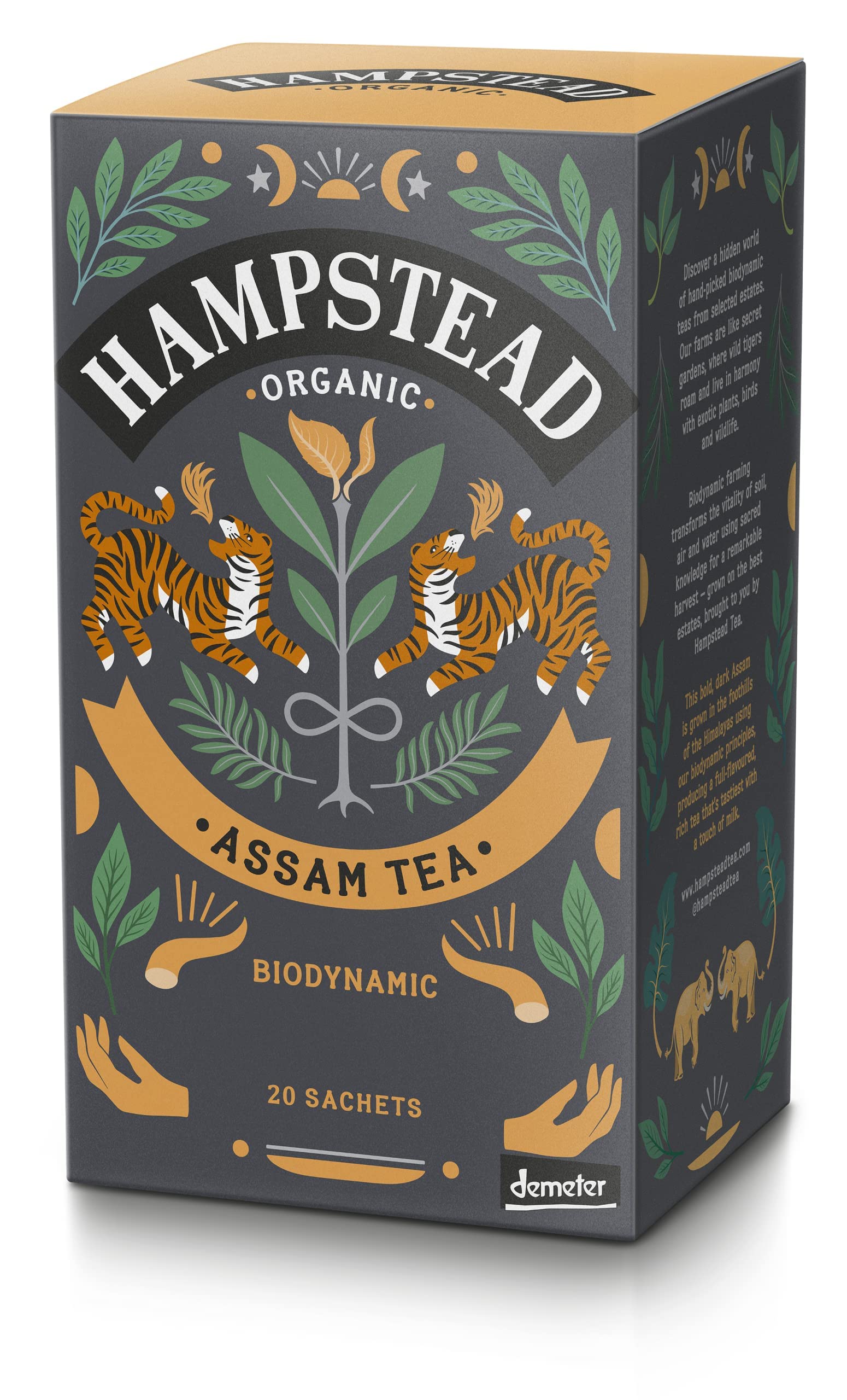 Hampstead Organic Assam 20 Teabags (Pack of 4 Total 80 Teabags)