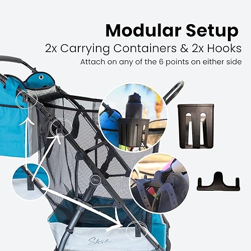 Miniatura 4 de Strolee Carrito de playa plegable grande con ruedas para arena suave, compras, campamento y jardín, marco de aluminio ligero, bolsa de