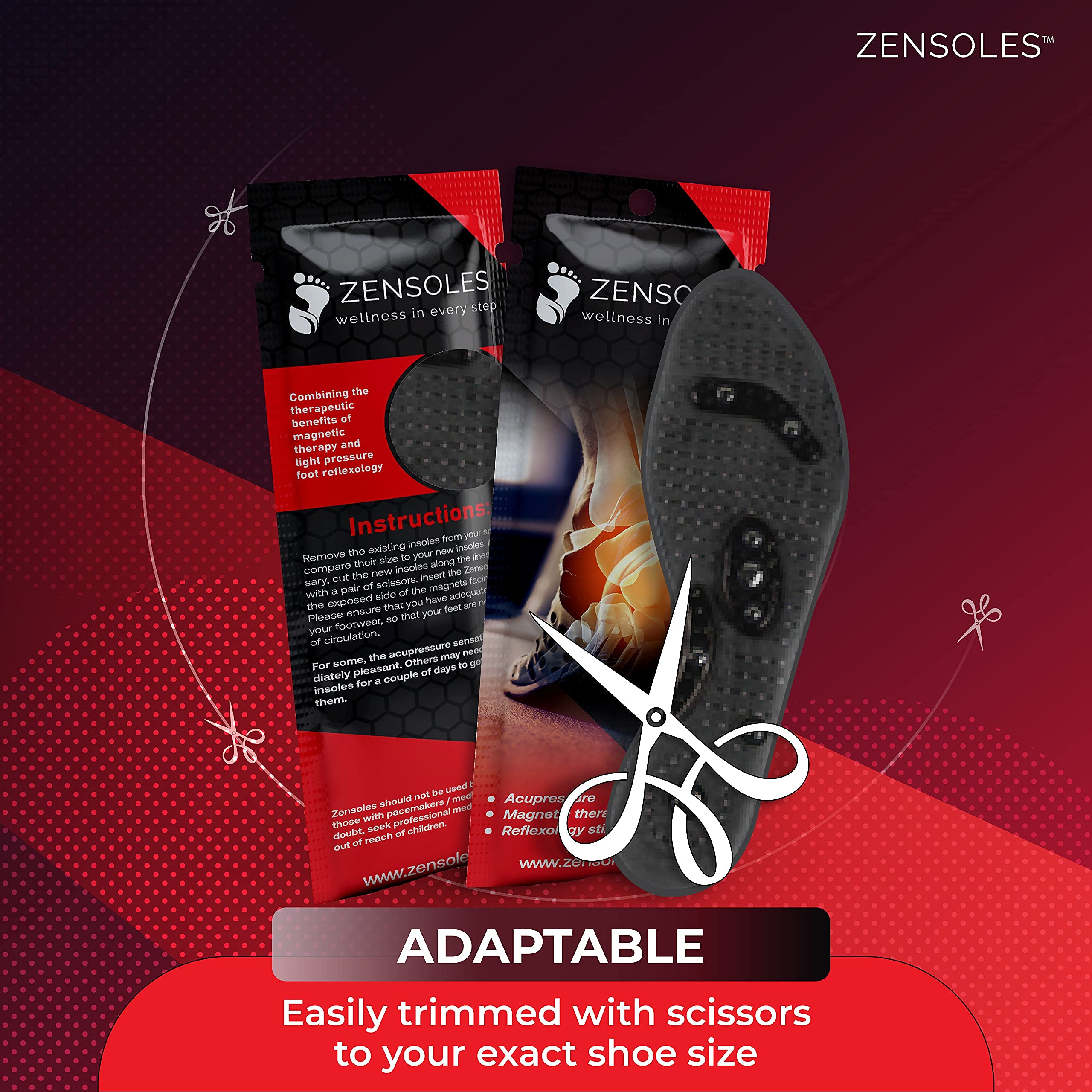 Insoles with Acupressure. Pressure Point Reflexology Shoe