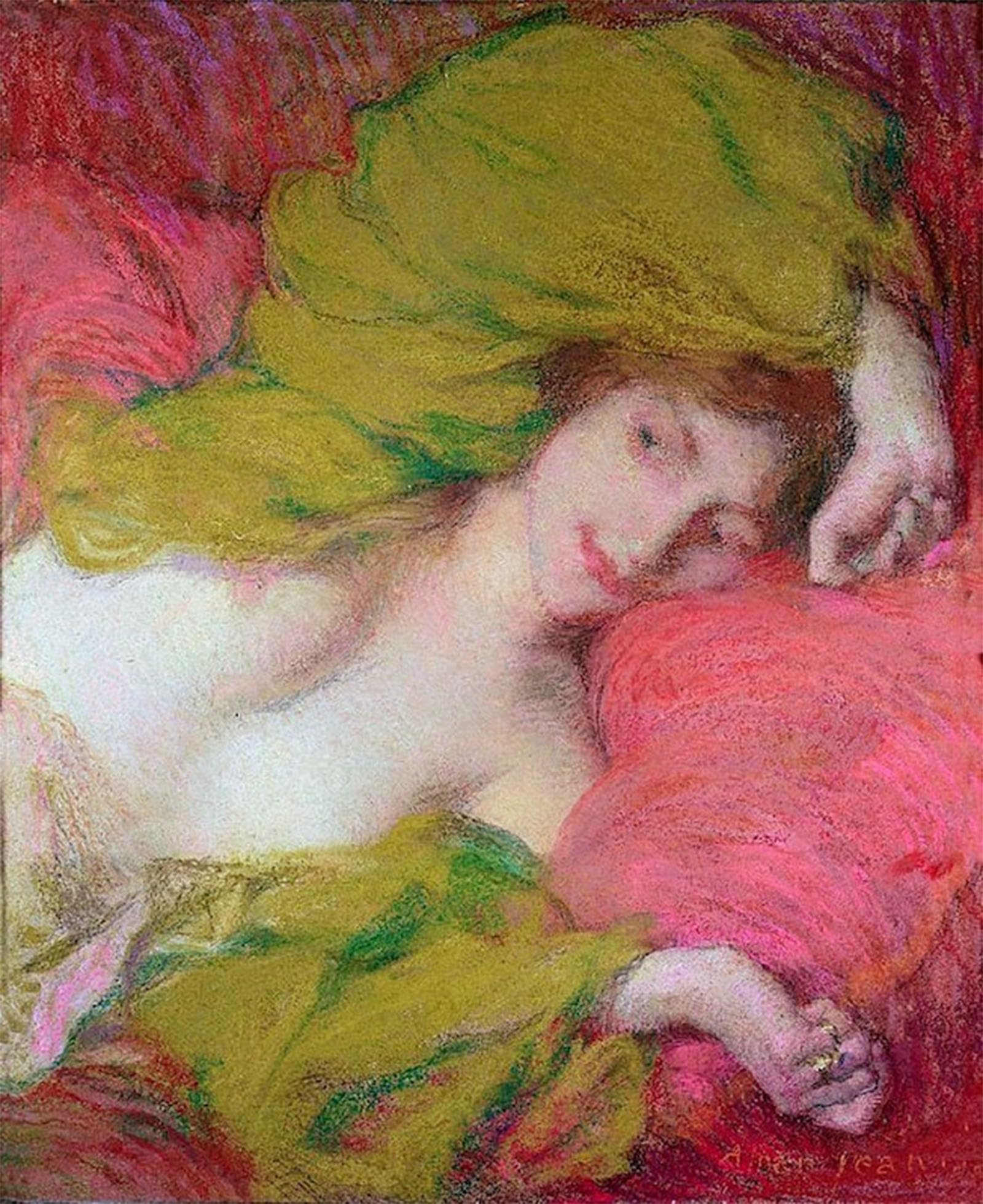 ARTXLXXBN Famous Art Print Poster Vintage Wall Art Farniente by Edmond Aman-jean Canvas Art Poster for Home Decor 60x90cm