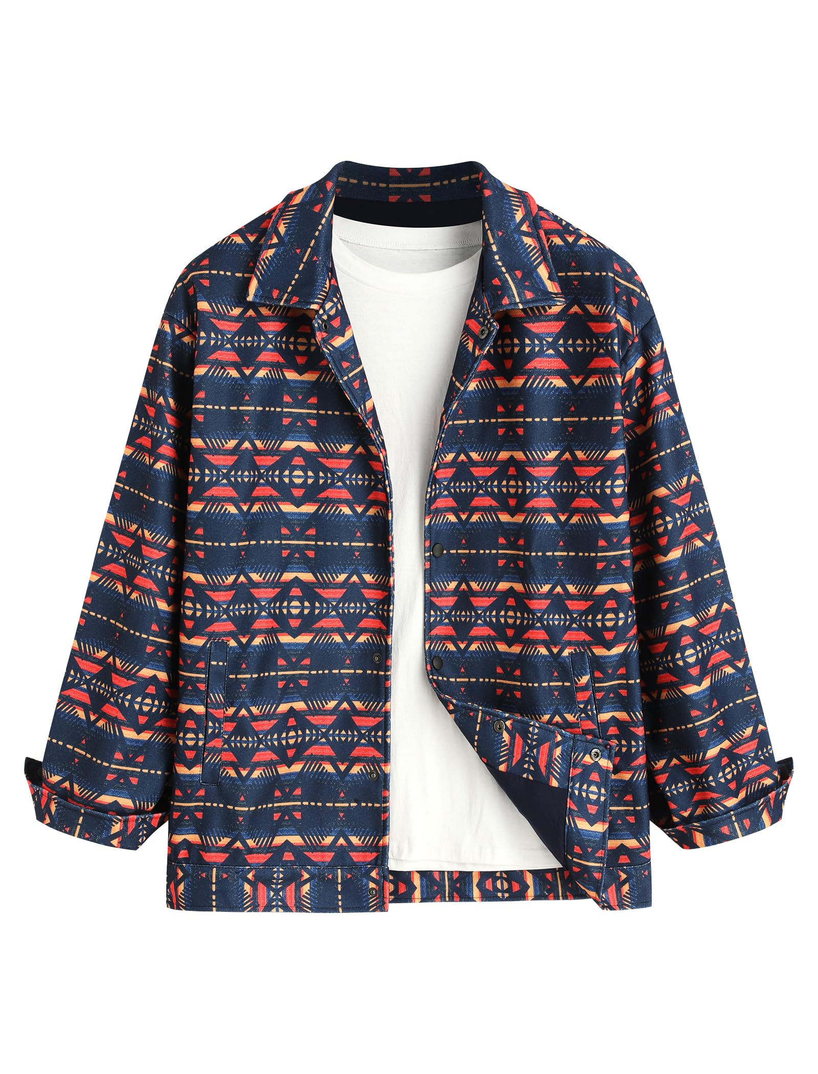 ZAFUL Unisex Plaid Flannel Shirt Jacket Button Down Long Sleeve Pocket Coat Outwear