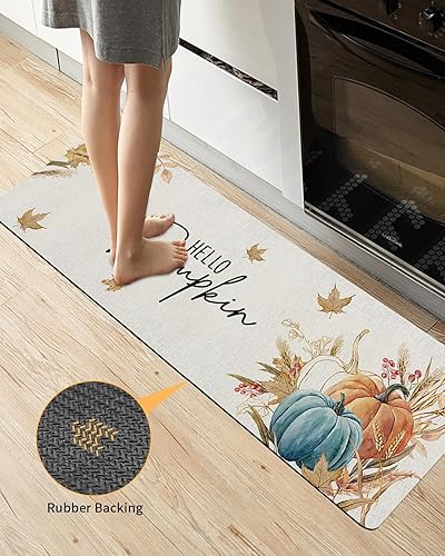 Miniatura 9 de Tapete de baño de calabaza verde azulado naranja para bañera, antideslizante, de secado rápido y absorbente, tierra de diatomeas, fregadero de