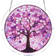 Acrylic Jigsaw Puzzle Suncatcher 43 Pieces-Red Tree, DIY Acrylic Puzzle Sun Catcher, Window&Garden Decor, Unique Gifts for Mom, Women,Wife, Sisters, Aunt