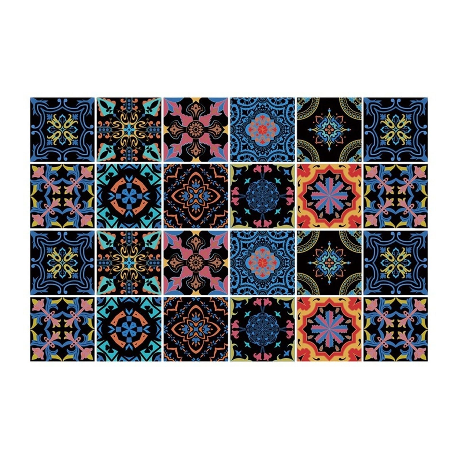 24 Uds pegatinas de pared autoadhesivas americanas creativas coloridas muebles de dormitorio decoración de gabinete impermeable extraíble(L=20 * 20 * 24PCS)