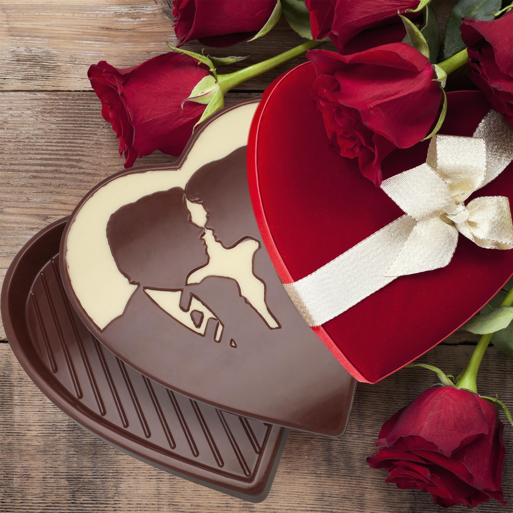 Cybrtrayd V301AF - Stampo per cioccolatini 3D con istruzioni e kit a 2 pezzi, per versare il cuore