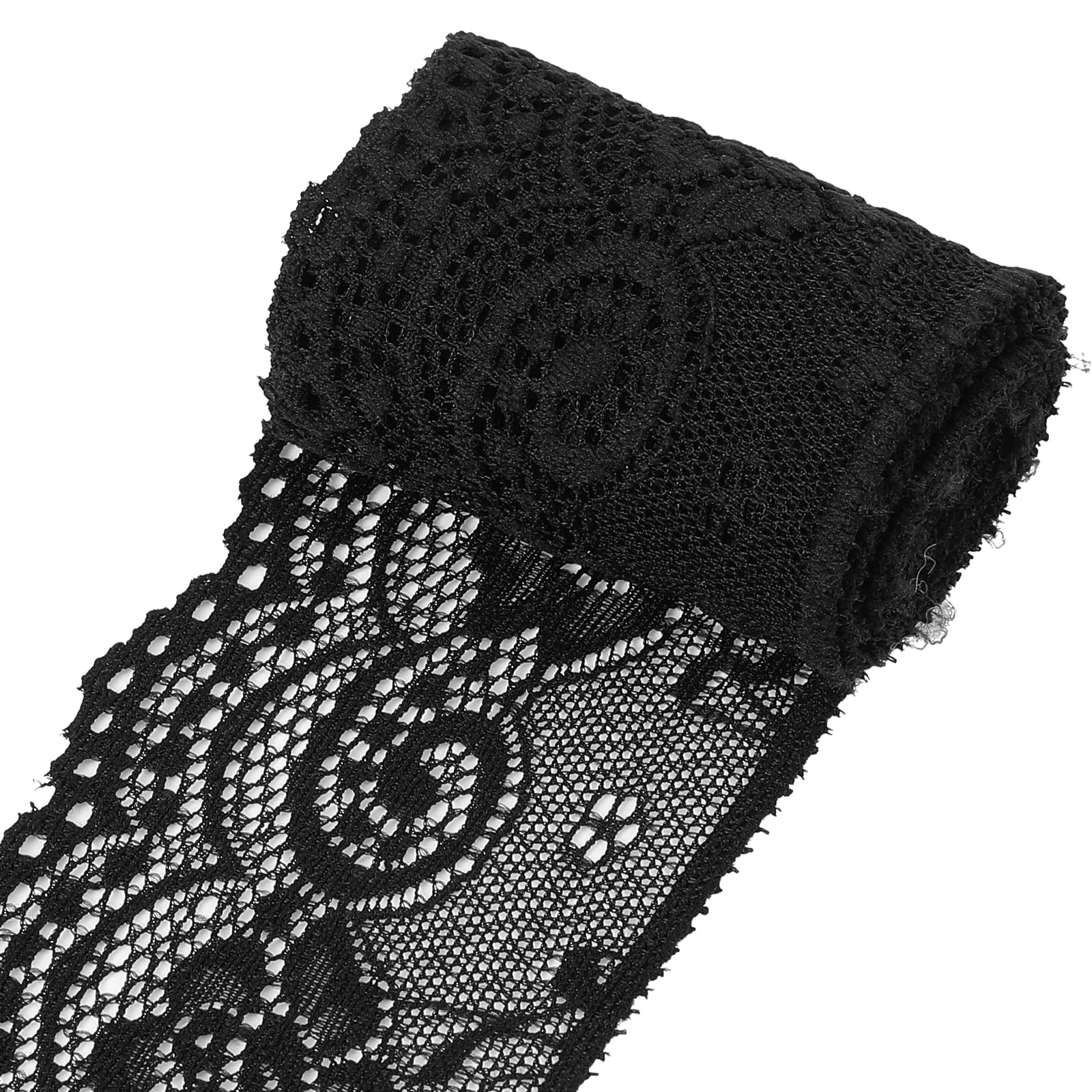 5 Yards Black Lace Trim, 2.56 Inch Wide Elastic Vintage Lace Fabric Trim, 1 Roll Applique Black Laces Ribbon for Wedding Dress, Bridal Decorations, Sewing Crafts DIY Projects(2.56 Inch Wide)