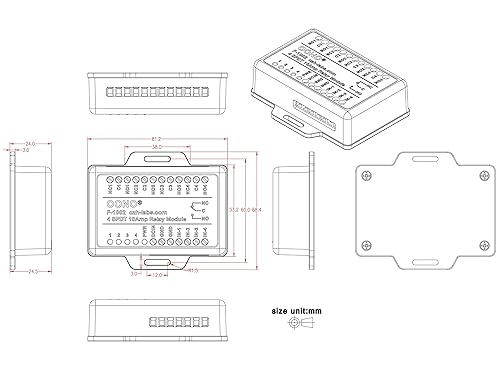 Miniatura 6 de 4 módulo de relé de potencia SPDT 10Amp para Raspberry Pi etc Proyecto IoT, versión DC12V