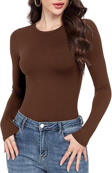 GAYHAY Long Sleeve Shirts for Women Basic Crop Tops Teens Crew Neck Tight Underscrub Clothes Workout Fall Trendy 2025