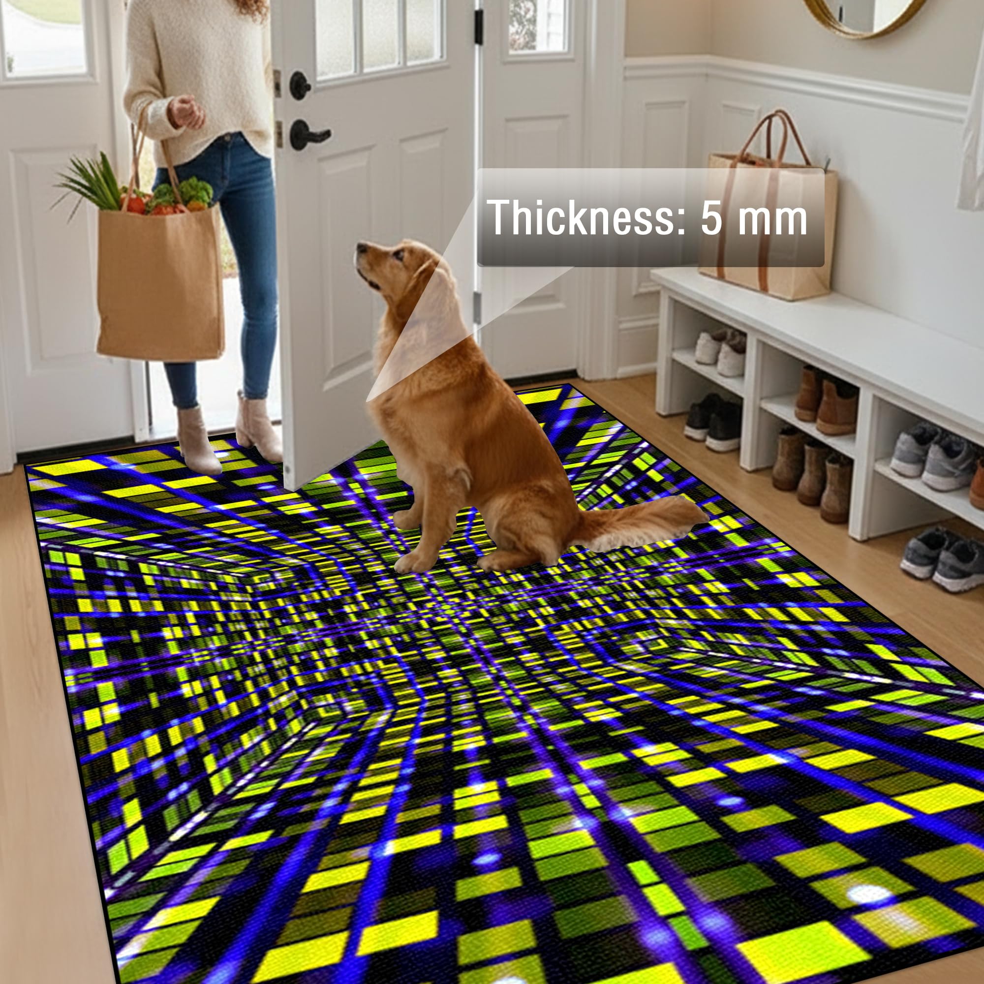 Alfombra Salon Gaming Grande Alfombras Dormitorio Antideslizante Lavable 110 x 160 cm