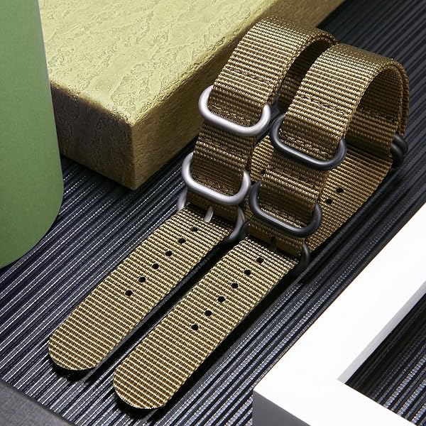 Nylon Watch Strap, Multicolor Watch Bands Replacement for Men Women 18mm 19mm 20mm 21mm 22mm 23mm 24mm G10 Premium Ballistic with Military Heavy Duty 5 Rings Silver/Black Stainless Steel Buckle - 4