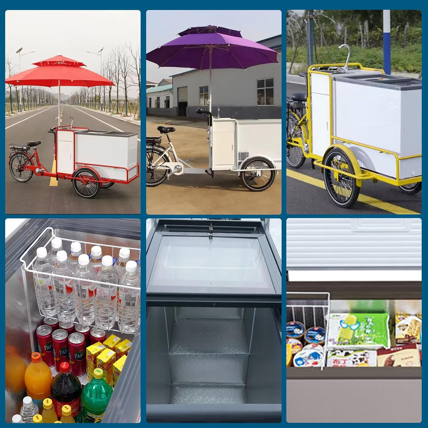 Electric Ice Cream Tricycle Ice Cream Cart Street Sale Bike with Freezer Vending Tricycle to Serve Ice Cream,Cold Beverage with Water Treatment System with Pump,Installation Required,White