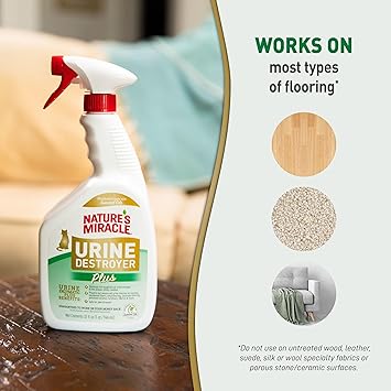 Natures Miracle Urine Destroyer Plus for Cats, Enzymatic Formula, Ready-to-Use, 32 oz