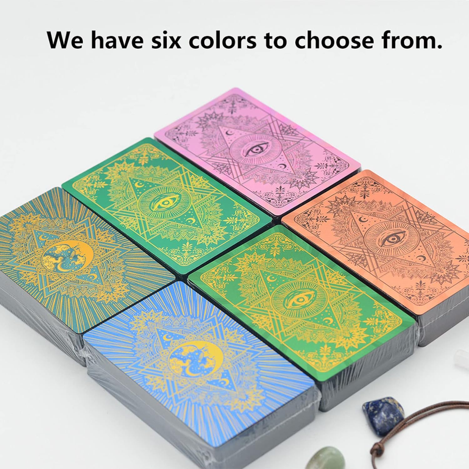 Tarot Cards Deck, with Guidebook Divination Discoloration Water Proof Cards, Fortune Telling Game Set for Family Reunion Beginners Expert Readers for Christmas Birthday