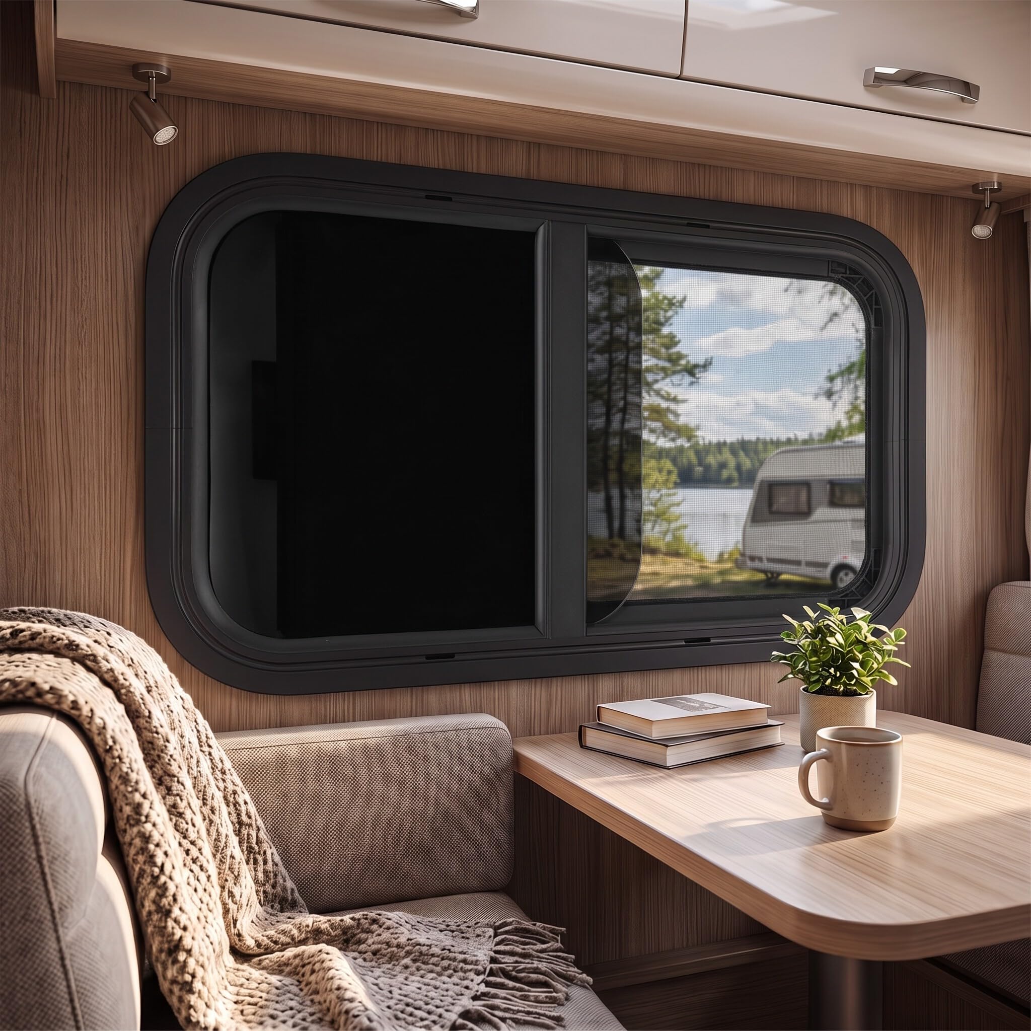 Fenêtre avec moustiquaire, fenêtre latérale de caravane, fenêtre latérale push-up, protection contre les insectes, protection solaire, moustiquaire pour fenêtre de caravane, camping-car, caravane